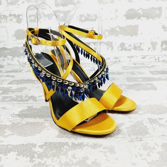 New ASOS DESIGN Hydro Embellished Ankle Strap Heeled Sandals T493 - Picture 4 of 13